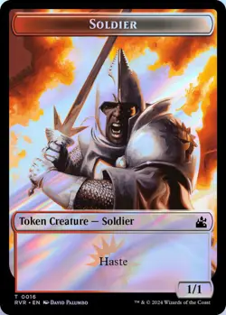 Bird // Soldier Double-Sided Token 1&16 MTG Ravnica Remastered NP FOIL - Image 2