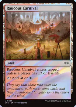 Raucous Carnival MTG DSK 0266 Land NM Foil - Image 1