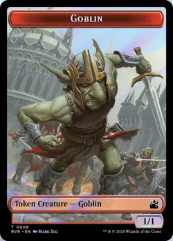 Goblin (0008) // Angel (0003) Double-Sided Token 8//3 MTG RVR NM Foil - Image 1