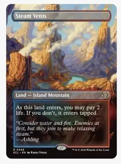 Steam Vents (Borderless) Lorwyn Eclipsed Regular MTG #348 - NM - Image 1