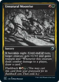 MTG Unnatural Moonrise - Foil, Innistrad: Double Feature, Lightly Played, Englis - Image 1
