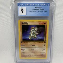2000 Pokemon Machop #59 Team Rocket 1st Edition CGC 9 Mint - Image 1