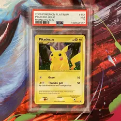 2009 POKEMON PLATINUM RISING RIVALS #112 PIKACHU-HOLO RISING RIVALS PSA 7 - Image 3