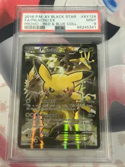 Pokemon Pikachu EX Promo Red & Blue XY124 PSA 9 Mint SHIPS ASAP - Image 1