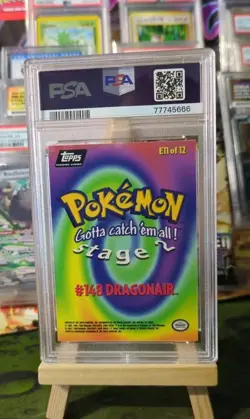 1999 TOPPS POKEMON TV ANIMATION EPISODE 11 OF 12 - # 148 DRAGONAIR FOIL PSA 9 - Image 2