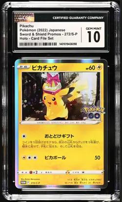 2022 Pokemon Japanese Sword & Shield Promos Pikachu 272/S-P CGC 10 Gem Mint - Image 1