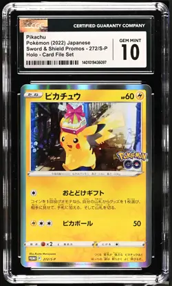 2022 Pokemon Japanese Sword & Shield Promos Pikachu 272/S-P CGC 10 Gem Mint - Image 1