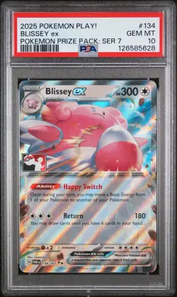 2025 Pokemon Stamped Prize Pack Series 7 Blissey ex #134 PSA 10 Gem Mint - Image 1