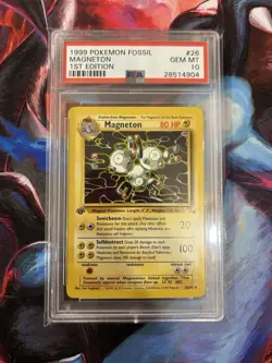 PSA 10 1st Edition Magneton Fossil - (26/62) GEM MINT 1999 Pokemon English - Image 1