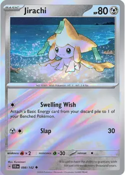 Jirachi 098 Pokemon SV07: Stellar Crown Uncommon Reverse Foil NP - Image 1
