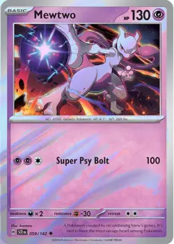 Mewtwo 059 Pokemon SV07: Stellar Crown Uncommon Reverse Foil NP - Image 1