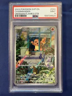 Pokemon Charmander Obsidian Flames ETB Illustration Rare Promo #044 PSA 9 - Image 1