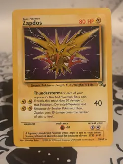 Pokemon Zapdos Base Set Fossil 30/62 - Image 1