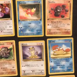 Vtg Pokemon 1st Edition+Unlimited Lot Francais Espanol CURVED Fossil Rocket WOTC - Image 5