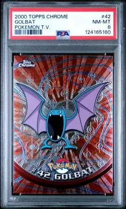 2000 TOPPS CHROME POKEMON T.V. #42 GOLBAT PSA 8 - Image 1