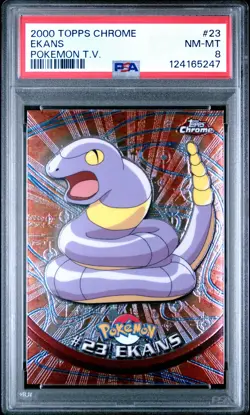 2000 TOPPS CHROME POKEMON T.V. #23 EKANS PSA 8 - Image 1