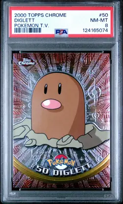 2000 TOPPS CHROME POKEMON T.V. #50 DIGLETT PSA 8 - Image 1