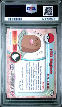 2000 TOPPS CHROME POKEMON T.V. #50 DIGLETT PSA 8 - Image 2