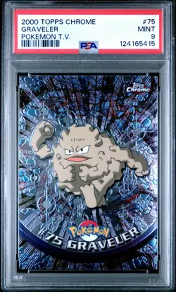 2000 TOPPS CHROME POKEMON T.V. #75 GRAVELER PSA 9 - Image 1