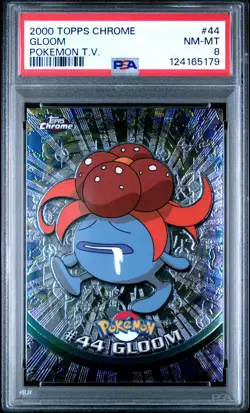 2000 TOPPS CHROME POKEMON T.V. #44 GLOOM PSA 8 - Image 1