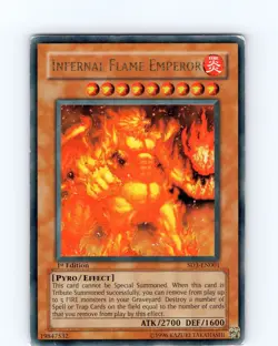 Yu-Gi-Oh TCG Infernal Flame Emperor SD3-EN001 1st Edition Ultra Rare Played MP - Image 1