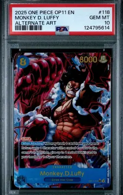 2025 One Piece Monkey.D.Luffy OP11-118 SEC Alt Art PSA 10 - Image 1
