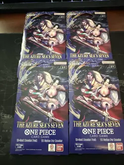 Lot of 4 - One Piece OP-14 The Azure Sea's Seven Sleeved Booster - New Sealed - Image 1