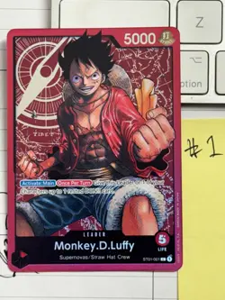 One Piece English Monkey.D.Luffy ST01-001 Leader Foil Combine Shipping - Image 1