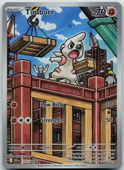 Timburr - 125/086 Illustration Rare SV: Black Bolt Pokemon TCG - NM - Image 1