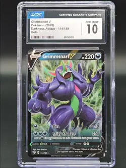 GRIMMSNARL V 2020 POKEMON DARKNESS ABLAZE RARE HOLO 114/189 CGC 10 - Image 1