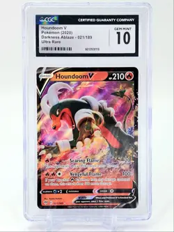 HOUNDOOM V 2020 POKEMON SWSH DARKNESS ABLAZE ULTRA RARE A 021/189 CGC 10 - Image 1