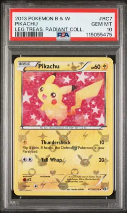 2013 POKEMON B&W LEGEND TREASURES RADIANT COLL #RC7 PIKACHU PSA 10 - Image 1