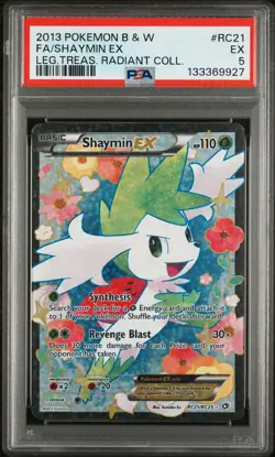 2013 POKEMON B&W LEGEND TREASURES RADIANT COLL #RC21 FULL ART/SHAYMIN EX PSA 5 - Image 1