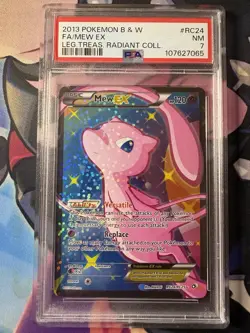 2013 POKEMON B&W LEGEND TREASURES RADIANT COLL #RC24 FULL ART/MEW EX PSA 7 - Image 1