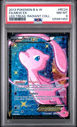 2013 POKEMON B&W LEGEND TREASURES RADIANT COLL #RC24 FULL ART/MEW EX PSA 8 - Image 1