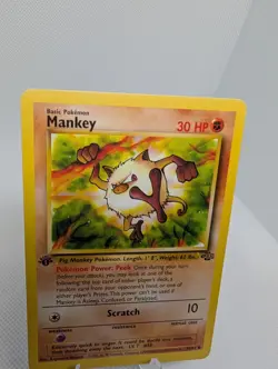 Mankey 55/64 Jungle 1st Edition Common Pokemon TCG Card LP - Image 2