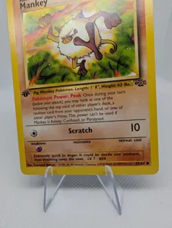 Mankey 55/64 Jungle 1st Edition Common Pokemon TCG Card LP - Image 3