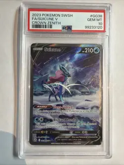 2023 Pokemon SWSH Crown Zenith Suicune v Galarian Gallery #GG38/GG70 PSA 10 - Image 1