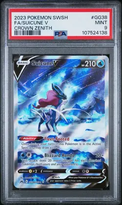 Suicune V Full Art Crown Zenith Galarian Gallery GG38/GG70 PSA 9 Mint Pokemon - Image 1