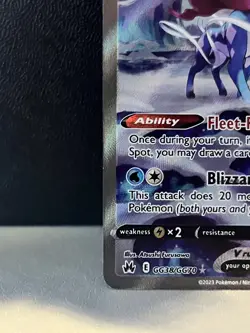 Pokemon TCG Suicune V GG38/GG70 Crown Zenith Galarian Gallery Holo Card - Image 2