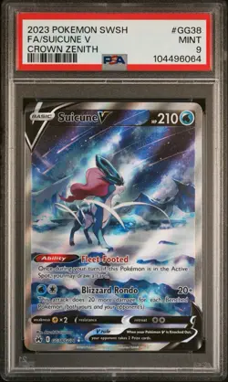 Suicune V Full Art Crown Zenith Galarian Gallery GG38/GG70 PSA 9 Mint Pokemon 2 - Image 1