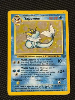 Pokemon - Vaporeon - Jungle 12/64 Unlimited - VINTAGE - Holo LP/MP - Image 1
