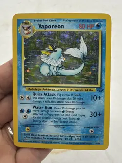 Vaporeon 12/64 Jungle Holo MP Binder Copy Vintage Holo Pokemon TCG - Image 1