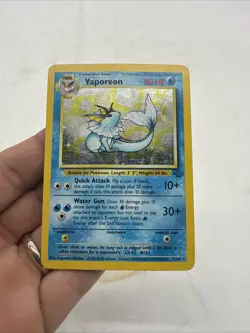 Vaporeon 12/64 Jungle Holo MP Binder Copy Vintage Holo Pokemon TCG - Image 2