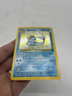 Vaporeon 12/64 Jungle Holo MP Binder Copy Vintage Holo Pokemon TCG - Image 3