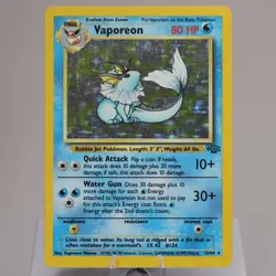 Pokemon TCG - Vaporeon 12/64 Jungle Holo Rare WOTC 1999 - MP Crease - Image 2