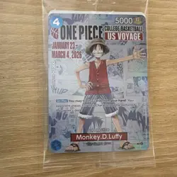 Bandai One Piece Card Game Monkey D. Luffy College Basketball US Voyage Promo P. - Image 1