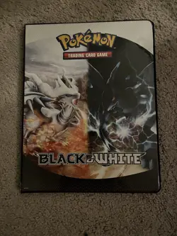 Pokemon Trading Card Game Black and White Album Binder with 127 cards!! - Image 1