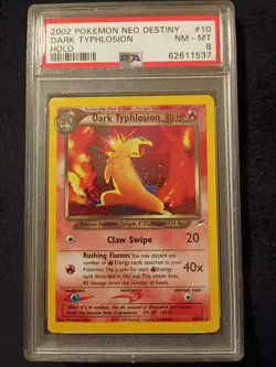 Pokemon TCG Neo Destiny Dark Typhlosion Holo Rare Card 10/105 2002 Vintage - Image 1