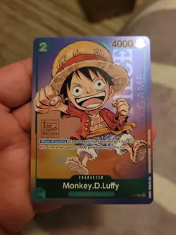 Monkey D Luffy P-037 1st Anniversary Tournament STAMP Promo Holo One Piece Card - Image 1